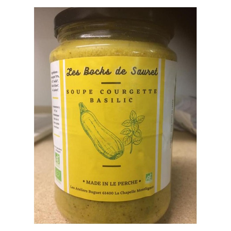 Soupe froide courgette, basilic